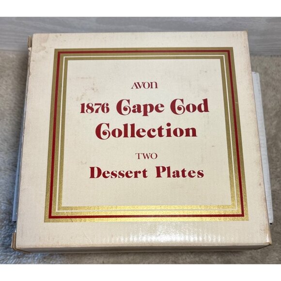 Avon 1876 Cape Cod Collection Ruby Red Dessert Plates Set Of 2 With Original Box - Picture 4 of 8